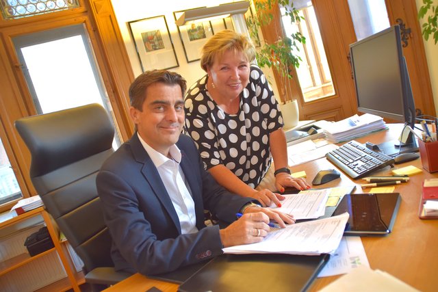 Christian Gepp und Helene Fuchs-Moser: Noch ein kurzer, gemeinsamer Staffellauf, dann übernimmt wieder der Stadt-Chef.