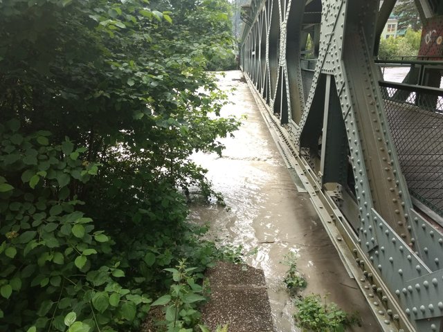 Hochwasser Innsbruck - Inn, Karwendelbrücke