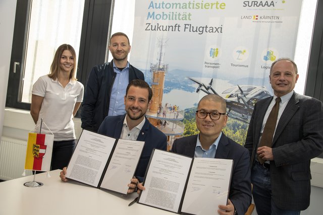Die Grundsatzvereinbarung über den Aufbau eines Testbetriebs für Flugtaxis in Kärnten wurde unterzeichnet