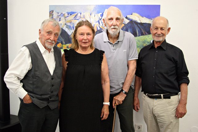 Wegbegleiter der ersten Stunde: Andreas Weissenbach, Dora Czell, Prof. Elmar Kopp und Prof. Erwin Reheis eröffneten 1974 den Ausstellungsreigen, der sich von der alten Hörmann Galerie über 45 Jahre bis in die Städtische Galerie Theodor von Hörmann am Stadtplatz als erfolgreiches Stück Imster Kulturgeschichte schrieb.