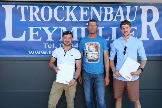  Thomas Gigerl, Johann Leymüller und Stefan Leymüller. | Foto: Trockenbau Leymüller