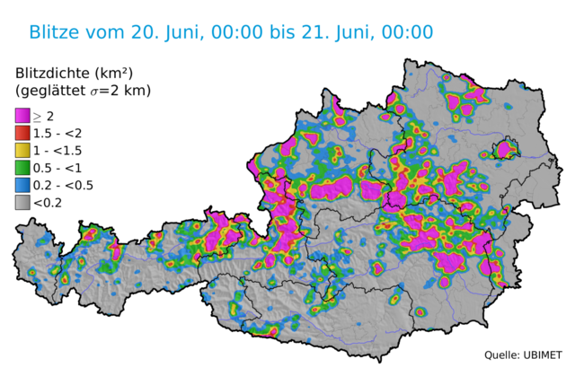 Blitzdichte am Donnerstag.  | Foto: UBIMET