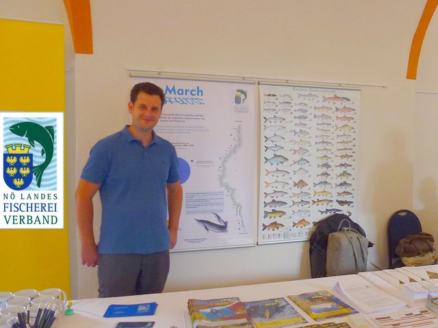 Infostand NÖ-Landesfischereiverband: Gregor Gravogl, NÖ Landesgeschäftsführer