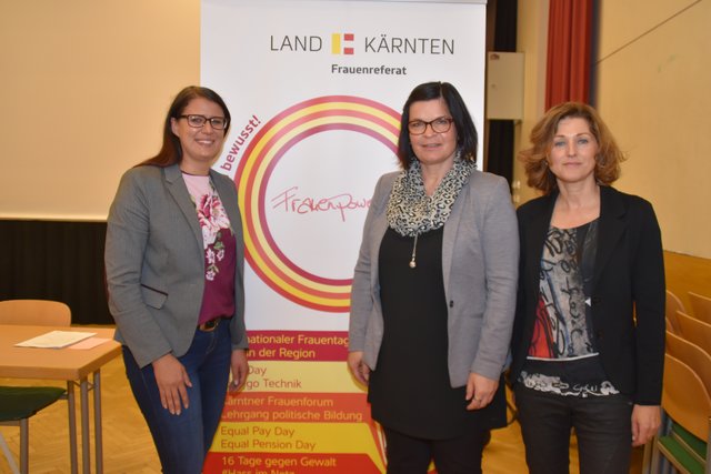 Bei der Auftaktveranstaltung in Lendorf: Landesrätin Sara Schaar, Bürgermeisterin Marika Lagger-Pöllinger und Frauenbeauftragte Martina Gabriel | Foto: Niedermüller