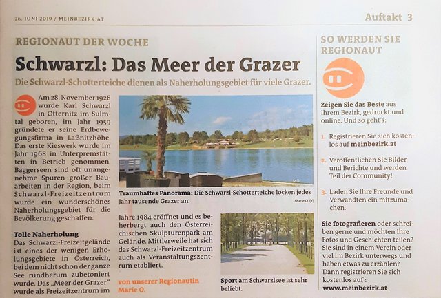 Herzlichen Dank, an die Redaktion der Woche Graz für meinen Artikel in der Printausgabe. (Ausgabe Nr. 26)