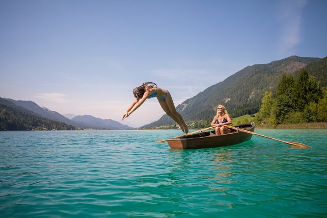 Die ersehnte Abkühlung am Weißensee