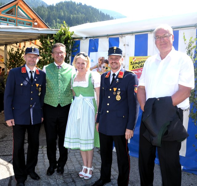 Vizekommandant Josef Krammer, Wolfgang und Christina Klinar, Günter Maier und Christian Tribelnig