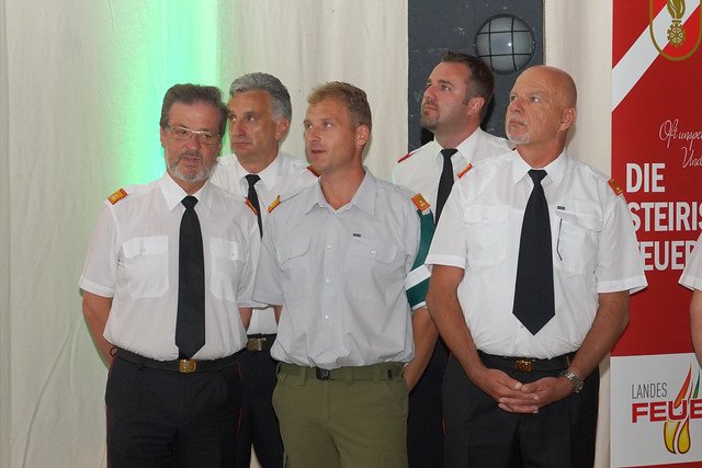 Die weststeirische Feuerwehrspitze mit Kommandant Christian Leitgeb bekam für 2021 den Zuschlag. | Foto: KK