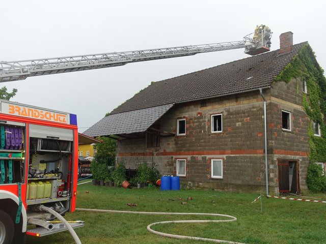 Brandeinsatz nach Gewitterfront in Linz-Pichling.