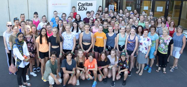 Alle anwesenden Schülerinnen und Schüler trotzten der Hitze und liefen für den guten Zweck.