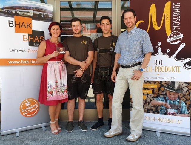 Organisatorin Heidelinde Pukl, Thomas Mandlberger, Michael Steiner und Direktor Wolfgang Lechner | Foto: BHAK Liezen