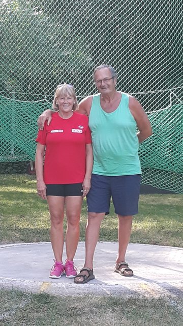 Sabina Plammer mit ihrem Trainer Johann Pink.