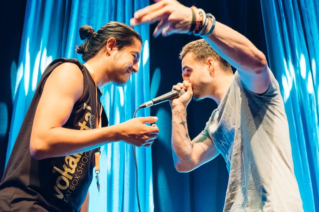 Es geht zur Sache bei den Beatbox Battles von vokal.total. | Foto: Lena Prehal