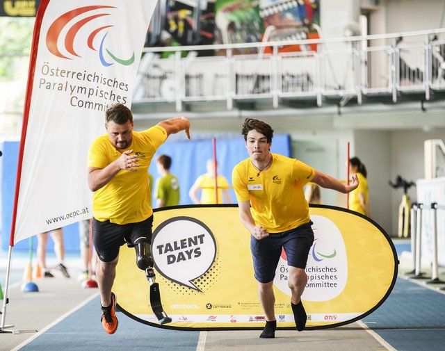 Talent Days 2019, OEPC, Hallein, Landessportzentrum Salzburg/Rif, Der zweifache Paralympics-Sieger Heinrich Popow beim Sprint im ULSZ Salzburg/Rif.
  | Foto: DIENER/Eva Manhart