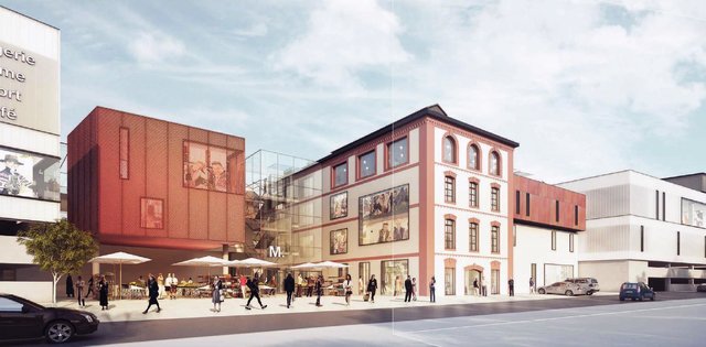 Ein Entwurf für das neue Einkaufszentrum in Mattighofen. Die Baukosten liegen zwischen 15 und 25 Millionen Euro.