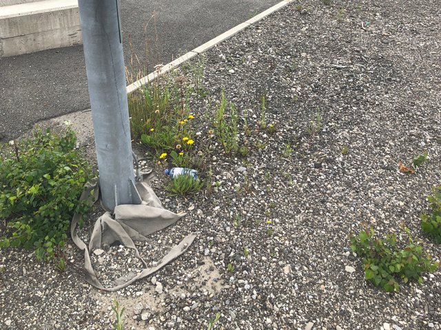 Tatsächlich muss man nicht lange suchen, um beispielsweise am Rande der A10 sorglos entsorgten Müll – in dem Fall eine Plastikflache – zu finden.