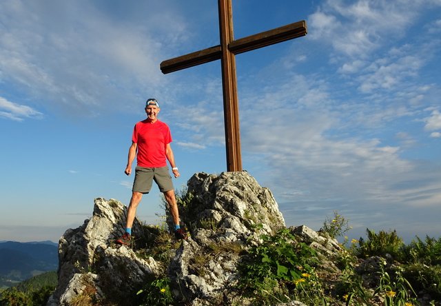 Um halb 7 Uhr in der Früh auf dem Prochenberg-Gipfel, herrlich!