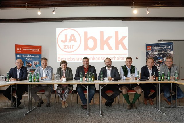 Die Anzahl der Teilnehmer unterstreicht die Bedeutung des Themas für die SPÖ Obersteiermark: Peter Bacun (BKK Kapfenberg), Fritz Kratzer, Birgit Sandler, Jörg Leichtfried, Max Lercher, Kurt Wallner, Mario Abl und Peter Koch