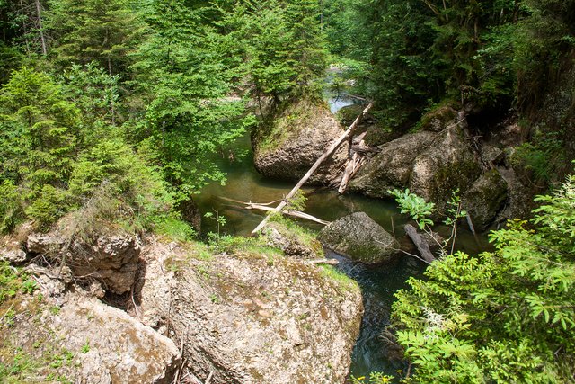 Ein Klick in das Foto öffnet die Galerie im Vollbildmodus.
Bild 48: Der Zwinger (Station 5) zwängt das Wasser durch ein Gewirr aus gewaltigen Felsblöcken.
 | Foto: © by Ing. Günter Kramarcsik