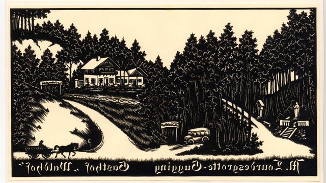 So ein „verkehrtes Exemplar“ des Waldhofes als Scherenschnitt bildet nun als Kopie den Mittelpunkt des neu eröffneten „Allmayer-Stüberls“ in diesem Lokal.  | Foto: Archiv Museum Kierling