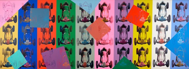 Das Werk "Mercedes-Benz Formel Rennwagen W125" von Andy Warhol. | Foto: Albertina Wien