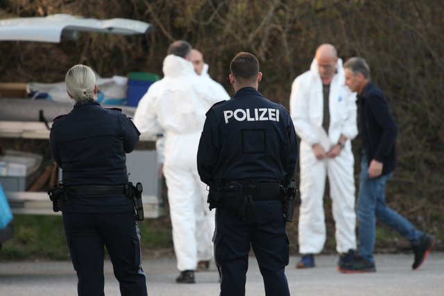 Spurensicherung nach der Bluttat im März.