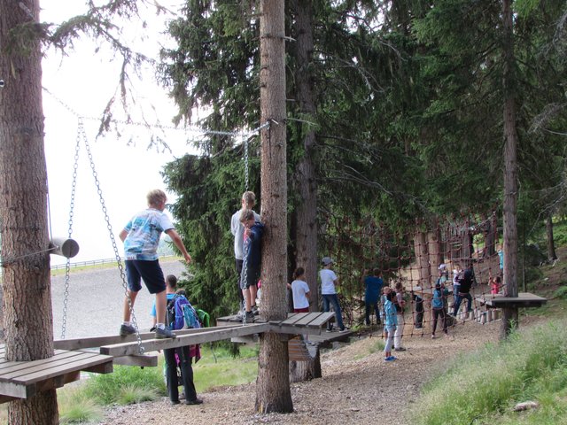 Der Niederseilgarten ist den ganzen Sommer eine große Attraktion für Kinder und Jugendliche. 