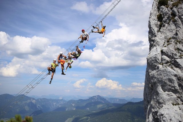 Am Klettersteig zum Donnerkogel. | Foto: Alpenverein Enns