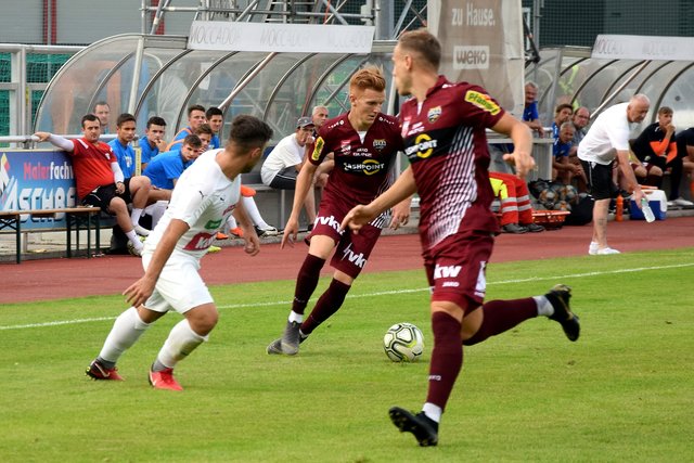 UNIQA ÖFB-Cup 2019/20 - FC Kufstein (weiß) vs. SCR Altach (rot). | Foto: Friedl Schwaighofer