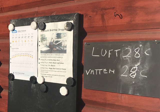 Das angehängte Bild steht sinnbildlich für eines der vielen Wetterextreme, mit denen wir es heute bereits zu tun haben. 28°C Luft- und Wassertemperatur in Schweden, an der Grenze zur Norwegen - das hat es in dieser Form bis jetzt nicht gegeben.