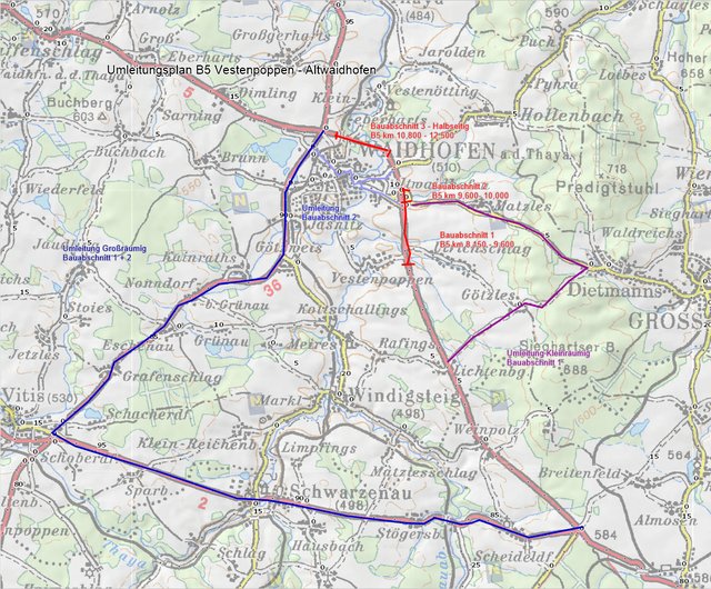 Die B5 wird auf drei Abschnitten saniert. | Foto: Straßenmeisterei Waidhofen