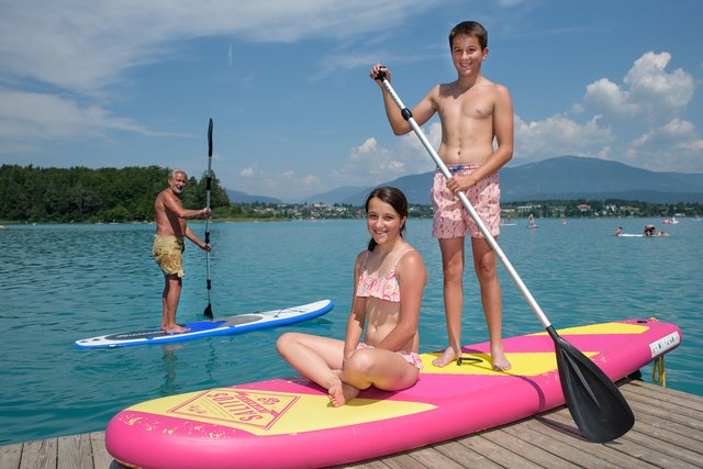 SUP am Faaker See, ab 1. August kostenfrei für alle! | Foto: Adrian Hipp