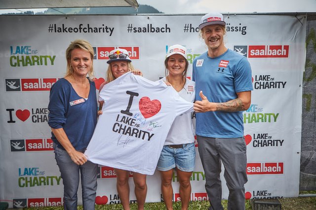Sportstars unterstützen Lake of Charity: Alexandra Meissnitzer, Vali Höll, Sabrina Maier und Manuel Feller waren live dabei.