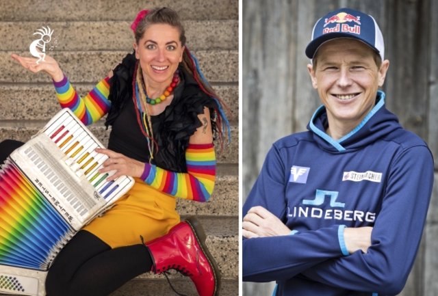 Kinderliedermacherin Mai Cocopelli aus Regau und Skisprung-Legende Andreas "Goldi" Goldberger aus St. Lorenz. | Foto: by sahlia, Mirja Geh