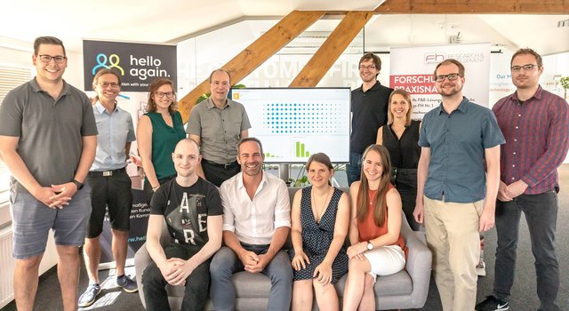 Das Forschungsprojekt-Team (FH Hagenberg, FFG und hello again)