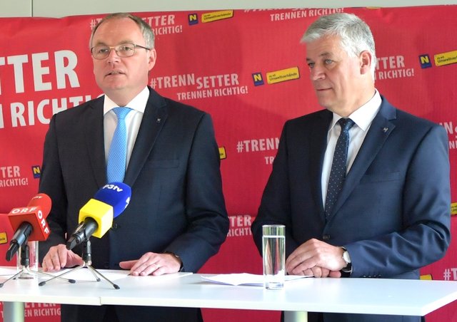 Stephan Pernkopf und Anton Kasser berichten über die Luft-Qualität im Bezirk Amstetten. | Foto: NLK Filzwieser