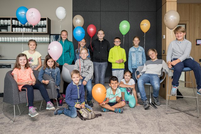 Die 14 „Sparefroh-kids“ der Sparkassen-Kinderbetreuung in der ersten Ferienwoche.