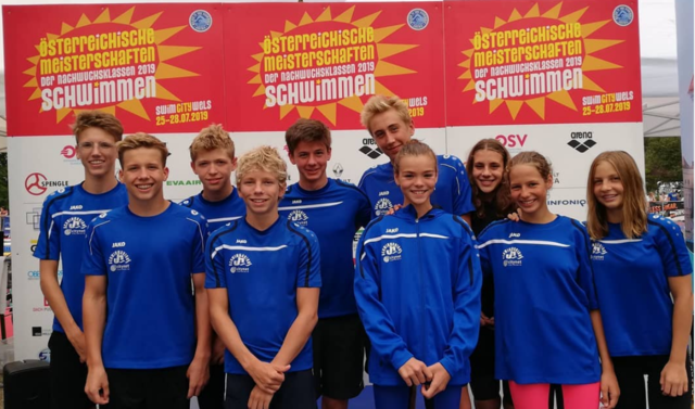 Das Nachwuchsteam der SU citynet Hall bei den Meisterschaften in Wels