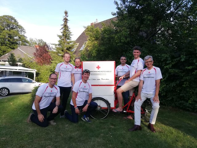 Das Team „Laufende Botschafter“: Theo Abart, Dieter Baumgartner, Christoph Dorfstätter, Hans Dorfstätter, Michael Dorfstätter, David Hahn, Michael Rischer