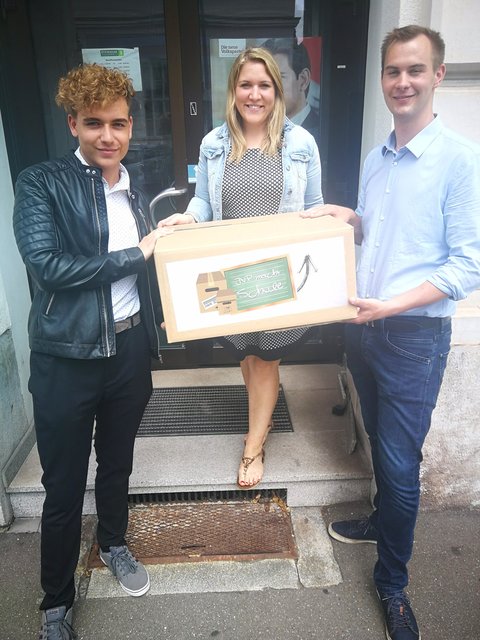 JVPTrofaiach-Obmann Tobias Präthaler, JVP-Bezirksobfrau Sarah Spitzer, Stadtrat Reinhard Lerchbammer (v.l.).