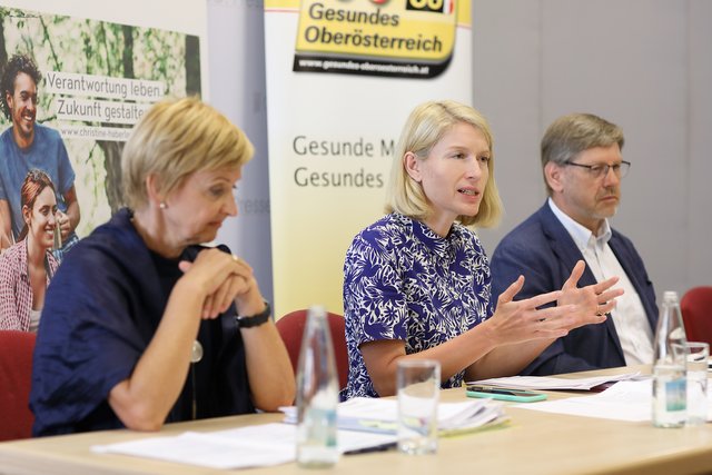 Monika Gebetsberger, Landeshauptmann-Stv. Christine Haberlander und Erwin Rebhandl (v. l.).