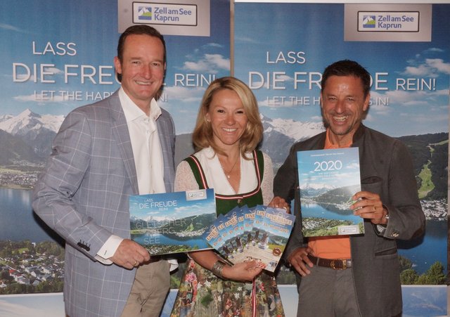 Tourismusobmann Georg Segl, Direktorin Renate Ecker und Obmann Christoph Bründl (Kaprun).