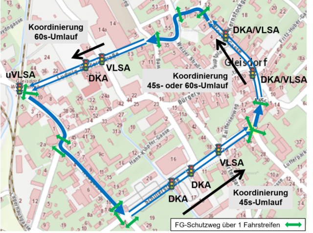 Die 15 Schutzwege am Gleisdorfer Einbahnring sind nicht mehr zulässig. Ab Mitte 2020 wird es Änderungen geben. | Foto: Stadtgemeinde Gleisdorf