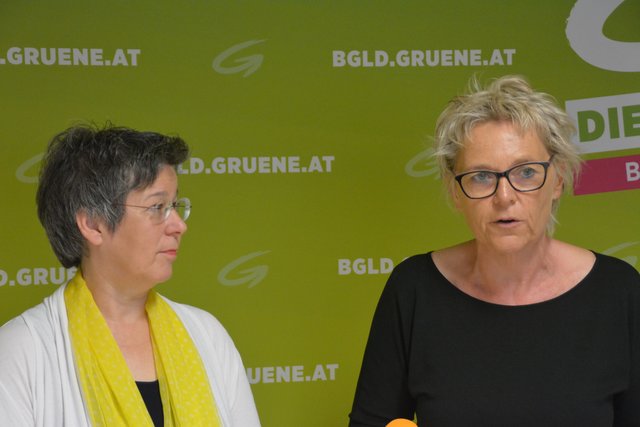 Kritisieren das geplante Sozialeinrichtungsgesetz: Regina Petrik von den Grünen und die Heimbesitzerin Petra Thek aus Steinbrunn
