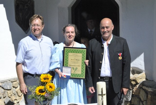Vizeobmann Klaus Dillinger, Susanne Köferle, Obmann Sebastian Wimmer.