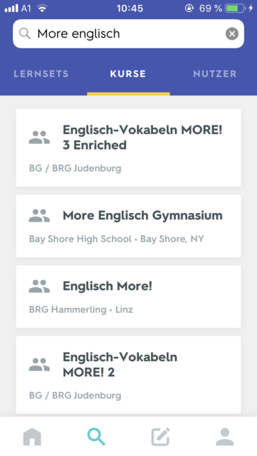 App-Tipp der Woche: Quizlet ist eine umfangreiche App zum Vokabeln lernen. Der Vorteil: die Vokabeln können selbst eingegeben werden oder man kann auf die Lernsets anderer zugreifen | Foto: Screenshot