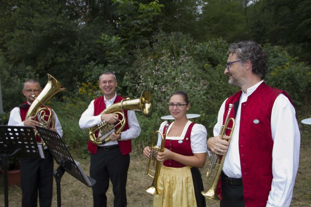 Ein Ensemble der Stadtkapelle Oberwart spielte auf.