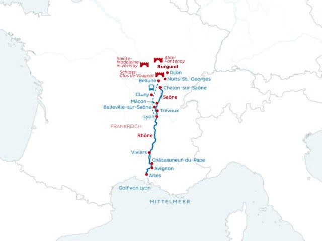 8 Tage Lyon-Chalon-Avignon-Arles-Lyon mit MS Bijou du Rhône