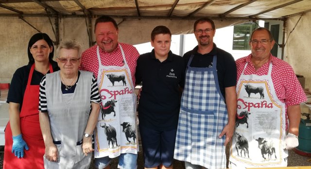 Küchenteam Isabella Steiner, Ingrid Paier, Michael Schüssler, Sandro und Gerhard Steiner, Sandor Kiss