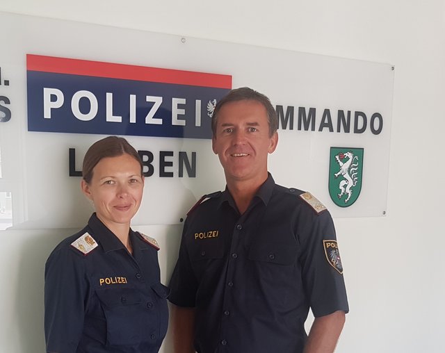 Abt.Insp. Claudia Neißl, Kontr.Insp. Erwin Buchacher